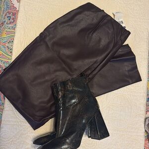 New with tag faux leather pants
